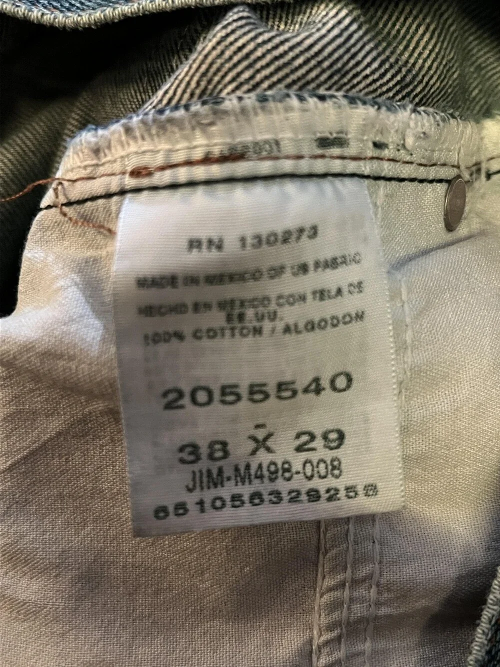 Lee Jeans Mens 38x29 Blue Relaxed Fit Denim Distressed Medium Wash 100% Cotton